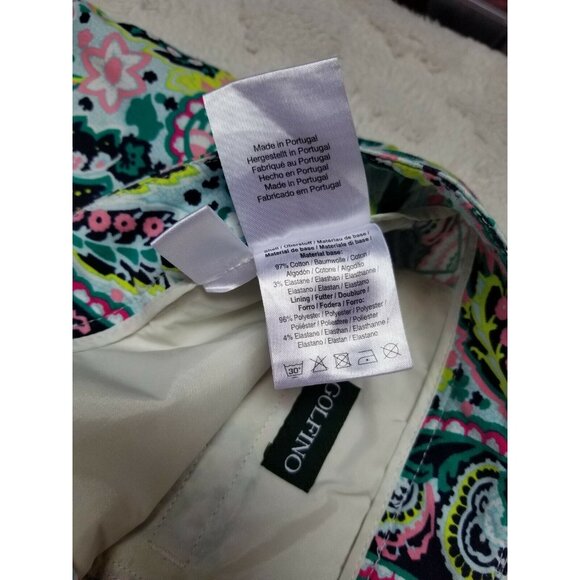 Golfino Womens Size 12 Multicolor Paisley Active Bermuda Golf Shorts Flat-Front - Picture 4 of 6